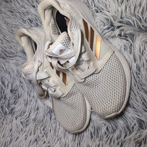 Adidas Women's Cream and Gold Sneakers